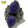 Image 1 : .925 Sterling Silver Purple Charoite Ring - Size 9.5 ring is 28 mm wide- Total weight: 9.8 grams