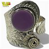 Image 1 : .925 Sterling Silver Lavender Agate Ring - Size 7.5 ring is 21 mm wide- Total weight: 5.1 grams
