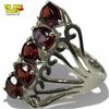 Image 1 : .925 Sterling Silver Faceted Garnet Ring - Size 10 ring is 26 mm wide- Total weight: 5.8 grams