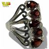 Image 2 : .925 Sterling Silver Faceted Garnet Ring - Size 10 ring is 26 mm wide- Total weight: 5.8 grams