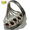 Image 3 : .925 Sterling Silver Faceted Garnet Ring - Size 10 ring is 26 mm wide- Total weight: 5.8 grams