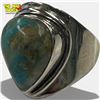 Image 1 : .925 Sterling Silver Natural Turquoise Ring - Size 9 ring is 26 mm wide- Total weight: 7.7 grams