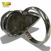 Image 2 : .925 Sterling Silver Pear Shaped Raw Pyrite Ring - Size 8.5 ring is 28 mm wide- Total weight:11.4 gr