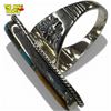 Image 2 : .925 Sterling Silver Multi-Stone Inlay Ring - Size 10 ring is 32 mm wide- Total weight: 9.2 grams