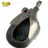Image 2 : Sterling Silver Labradorite & Garnet Pendant - 1.5" x 2" - Weight: 21 grams