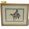 Image 1 : Carol Grigg "Horse & Rider" Framed Print -  Double matted - 9" x 11" framed