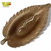 Image 1 : Copper Fleck Murano Glass Leaf Dish - 6.5" x 12"