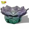 Image 1 : Green Purple Art Glass Bowl - Numbered - Unsigned but attributed to John Phillips - 4.5" deep x 8" w