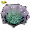 Image 2 : Green Purple Art Glass Bowl - Numbered - Unsigned but attributed to John Phillips - 4.5" deep x 8" w