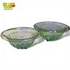 Image 2 : Two 1930s Pillared Uranium Glass Mixing Bowls Attributed to Hazel Atlas - Small bowl has significant