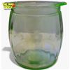 Image 2 : Green Uranium Depression Glass Biscuit Jar (no lid & a chip on the rim)