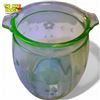 Image 5 : Green Uranium Depression Glass Biscuit Jar (no lid & a chip on the rim)