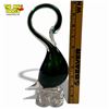 Image 5 : Mid-Century Green to Clear Art Glass Swan Statue  - 10" tall