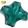 Image 2 : Mid-Century Aqua Green Art Glass Ashtray - 8" diameter