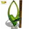 Image 3 : Mid-Century Green to Clear Art Glass Centerpiece - In the style of EGAD  - 14" tall