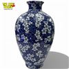 Image 1 : Pretty Blue Floral Porcelain Vase - 13" tall