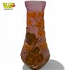 Image 1 : Art Nouveau Cameo Glass Vase in the Style of Galle - 7" tall