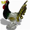 Image 1 : Lovely Art Glass Rooster - 4" x 7" x 8" tall - One tail feather is damaged