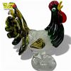 Image 2 : Lovely Art Glass Rooster - 4" x 7" x 8" tall - One tail feather is damaged