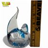 Image 4 : Controlled Bubble Art Glass Bird Paperweight Attributed to Lefton - 5" tall