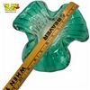 Image 4 : Green Controlled Bubble Art Glass bowl - 3" tall x 9.5" diameter