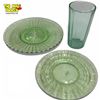 Image 1 : Group of 3 Vintage Uranium Glass - 5" tumbler and 6" and 7" side plate
