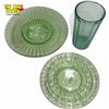 Image 2 : Group of 3 Vintage Uranium Glass - 5" tumbler and 6" and 7" side plate