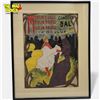 Image 1 : Toulouse-Lautrec Framed Scarf with "Moulin Rouge" Print - 14" x 17" framed