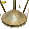 Image 4 : Art Deco Style Vintage Brass Lamp with Helmet Shaped Shade - 12" tall