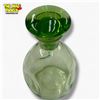 Image 3 : Vintage Green Uranium Glass "Pinched" Decanter - 8" tall