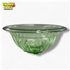 Image 1 : 1930s Pillared Uranium Glass 9"  Mixing Bowl Attributed to Hazel Atlas