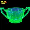 Image 1 : Vintage Green Uranium Glass Open Sugar Bowl
