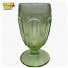 Image 1 : 1930s Uranium Glass Pedestal Beverage Glass - Small chip in the base