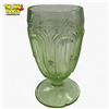 Image 2 : 1930s Uranium Glass Pedestal Beverage Glass - Small chip in the base