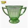 Image 1 : Hazel Atlas New Century Green Depression Glass Open Sugar Bowl 1930s