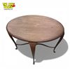 Image 2 : Oak Oval Accent Table with Cabriole Legs and Ornate Stretcher 34x25x28 Inch