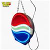 Image 2 : Pepsi-Cola Neon Sign Glass Tube Red White Blue Logo Hanging Wall or Window 14.5" Diameter