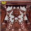 Image 3 : Hand-Carved Mahogany Console Table Griffin Supports Renaissance Revival 40.5x18.75x31.5"