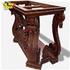 Image 5 : Hand-Carved Mahogany Console Table Griffin Supports Renaissance Revival 40.5x18.75x31.5"