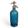 Image 1 : Vintage Soda Sifonazo Argentinian Glass Seltzer Bottle Blue Etched Early-Mid 20th Century