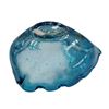 Image 2 : Murano Style Blue Controlled Bubble Glass Bowl 6 Inch with Ruffled Rim