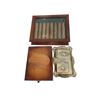 Image 1 : Pair of Wooden Humidors with Assorted Cigars and Pewter Smokers Tray
