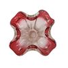 Image 2 : Vintage Murano-Style Red Bullicante Glass Bowl Ashtray 7.5 Inch 1970s