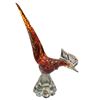 Image 1 : Vintage Murano Venetian Glass Pheasant Figurine 12" Amber Red Gold Bullicante 1960s