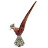 Image 2 : Vintage Murano Venetian Glass Pheasant Figurine 12" Amber Red Gold Bullicante 1960s
