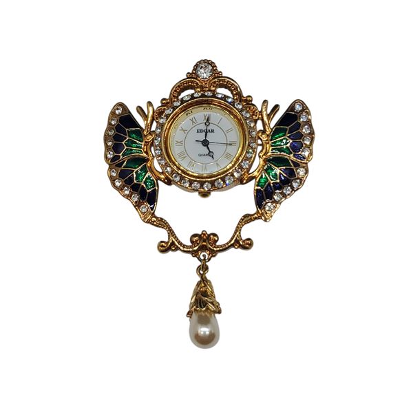 Vintage Edgar Berebi "Wings of Time" Pendant/Brooch Watch - 2.5" x 3"