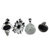 Image 2 : 4 New Sterling Silver Onyx & Gemstone Pendants - Total Weight: 59 grams