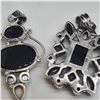Image 3 : 4 New Sterling Silver Onyx & Gemstone Pendants - Total Weight: 59 grams