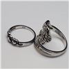 Image 2 : 4 Sterling Silver Rings (Size 6, 8.5, 9 & 10) - Total weight: 19 grams