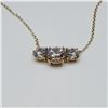 Image 2 : Gold Plated .925 Silver 4 Carat  CZ  Necklace by PAJ - 16" long with a 2 carat center stone - Weight